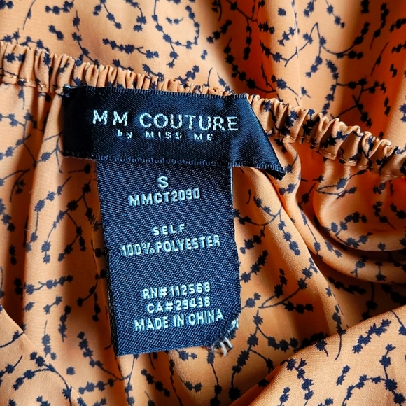 Sleeveless Ruffle Top Brown Floral S - Picture 3 of 5